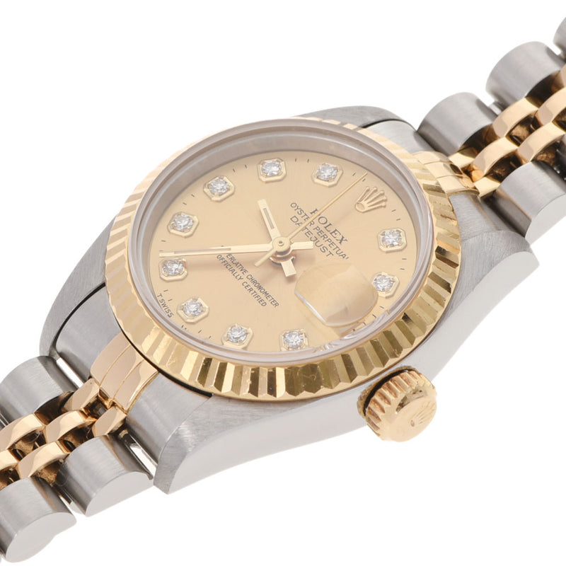 ROLEX Rolex Datejust 10P Diamond 69173G Ladies YG/SS Watch Automatic Champagne Dial A Rank used Ginzo