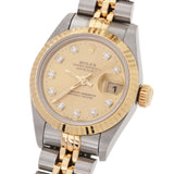 ROLEX Rolex Datejust 10P Diamond 69173G Ladies YG/SS Watch Automatic Champagne Dial A Rank used Ginzo