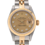 ROLEX Rolex Datejust 10P Diamond 69173G Ladies YG/SS Watch Automatic Champagne Dial A Rank used Ginzo