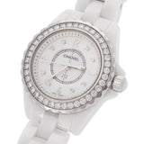 CHANEL Chanel J12 29mm 8P Diamond Bezel Diamond H2572 Ladies White Ceramic/SS Watch Quartz White Shell Dial A Rank used Ginzo