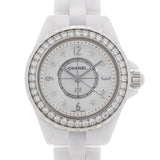 CHANEL Chanel J12 29mm 8P Diamond Bezel Diamond H2572 Ladies White Ceramic/SS Watch Quartz White Shell Dial A Rank used Ginzo