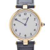 Cartier Cartier Mast VLC (Vandome) LM W1001754 Ladies GP/Leather Watch Quartz Silver Dial A Rank used Ginzo