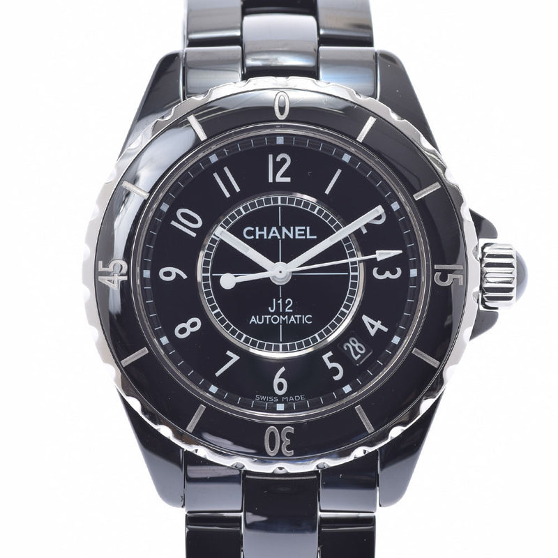 CHANEL Chanel J12 38mm H0685 Men's Black Ceramic/SS Watch Automatic Black Dial A Rank Used Ginzo