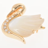 [Summer Selection] Ginzo used TASAKI [Tasaki] Swan motif brooch/K18YG/shell/diamond unisex