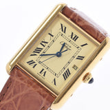 Cartier Cartier Mast Tank LM W1017454 Ladies GP/Leather Watch Quartz Cream Dial AB Rank Used Ginzo