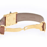 Cartier Cartier Mast Tank LM W1017454女士GP/Leather Watch Quartz Cream Dial AB Rank Rank二手Ginzo