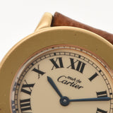 Cartier Cartier Cartier Mastronde W1008743女士GP/Leather Watch Quartz Cream Dial AB Rank used Ginzo