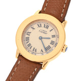 Cartier Cartier Cartier Mastronde W1008743女士GP/Leather Watch Quartz Cream Dial AB Rank used Ginzo