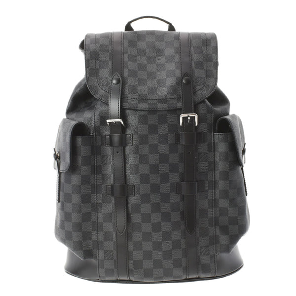 LOUIS VUITTON Louis Vuitton Damier Graphit Christopher PM Black/Gray N41379 Men's Damier Graphit Canvas Backpack Daypack Shin -Used Ginzo