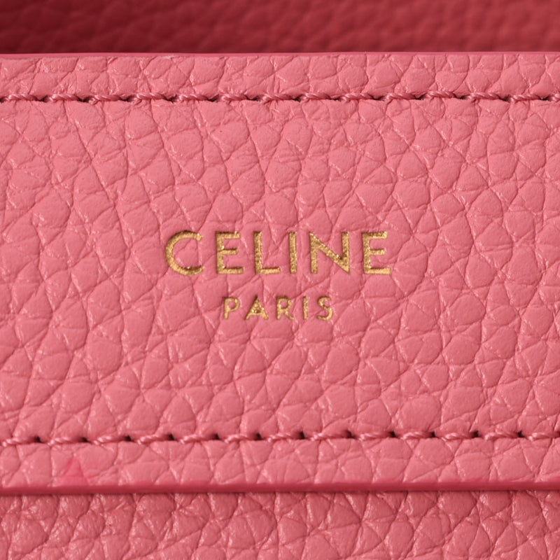席琳·席琳（Celine Celine）行李纳米购物者2way粉红色金色支架女士鼓鸭手提包新二手ginzo