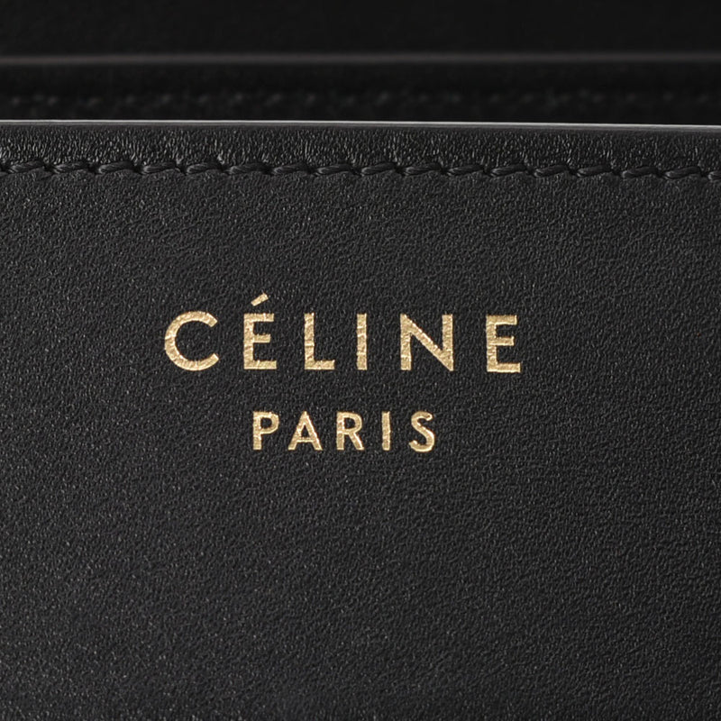 CELINE セリーヌ ラゲージ マイクロショッパー 黒/青/茶 シルバー金具 レディース  カーフ ハンドバッグ ABランク 中古 銀蔵