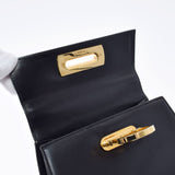 Salvatore Ferragamo Ferragamo Ganchini Shoulder Bag Black Gold Bracket Ladies Calf 2WAY Bag AB Rank Used Ginzo