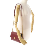 香奈儿香奈儿Matrasse连锁肩noupher葡萄酒红金色金色金色括号女士拉姆皮肤肩袋rank二手ginzo