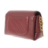 香奈儿香奈儿Matrasse连锁肩noupher葡萄酒红金色金色金色括号女士拉姆皮肤肩袋rank二手ginzo