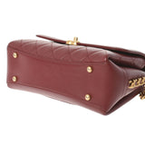 香奈儿香奈儿Matrasse连锁肩noupher葡萄酒红金色金色金色括号女士拉姆皮肤肩袋rank二手ginzo