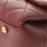 香奈儿香奈儿Matrasse连锁肩noupher葡萄酒红金色金色金色括号女士拉姆皮肤肩袋rank二手ginzo