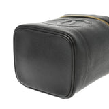 香奈儿香奈儿洗手盆袋黑色金色支架女士鱼子酱皮肤手提包AB级使用Ginzo