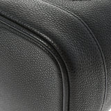 香奈儿香奈儿洗手盆袋黑色金色支架女士鱼子酱皮肤手提包AB级使用Ginzo