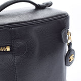 香奈儿香奈儿（Chanel Chanel）垂直洗手盆袋黑色金色支架女士卡维亚斯金（Caviaskin）手提包用ginzo等级