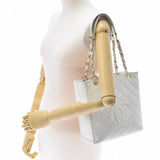 CHANEL Chanel Matrasse PST Shopping Tote White Gold Bracket Ladies Caviar Skin Tote Bag B Rank used Ginzo