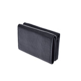 BALENCIAGA Balenciaga Classic Mini Wallet Black Gold Bracket Ladies Leather Milky Wallet Unused Ginzo
