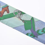 HERMES Hermes twilly old tag rodeo horseshoe horseshoe blue purple ladies silk 100 % scarf AB rank used Ginzo