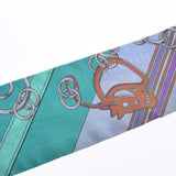 HERMES Hermes twilly old tag rodeo horseshoe horseshoe blue purple ladies silk 100 % scarf AB rank used Ginzo