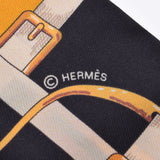 HERMES エルメス ツイリー 旧タグ ベルト柄 紫/黄/黒 レディース シルク100％ スカーフ Aランク 中古 銀蔵