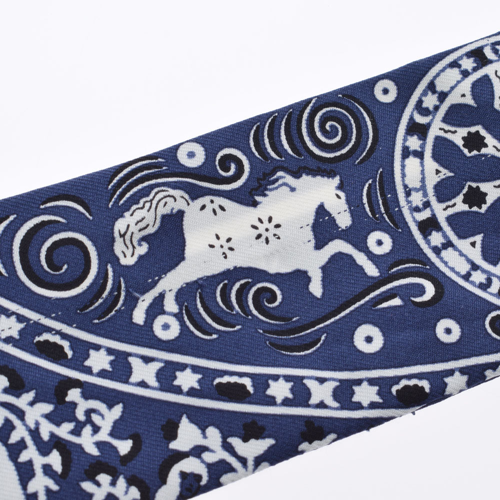 エルメスツイリー 旧タグ 植物 アニマル柄 青/白 レディース スカーフ  