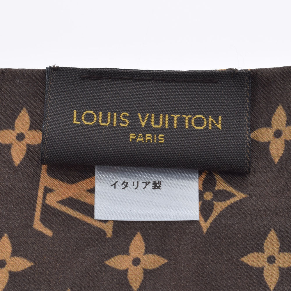 LOUIS VUITTON ルイヴィトン バンドーBB モノグラム バッグ柄 茶系 M78724 レディース シルク100% スカーフ Aランク 中古  銀蔵