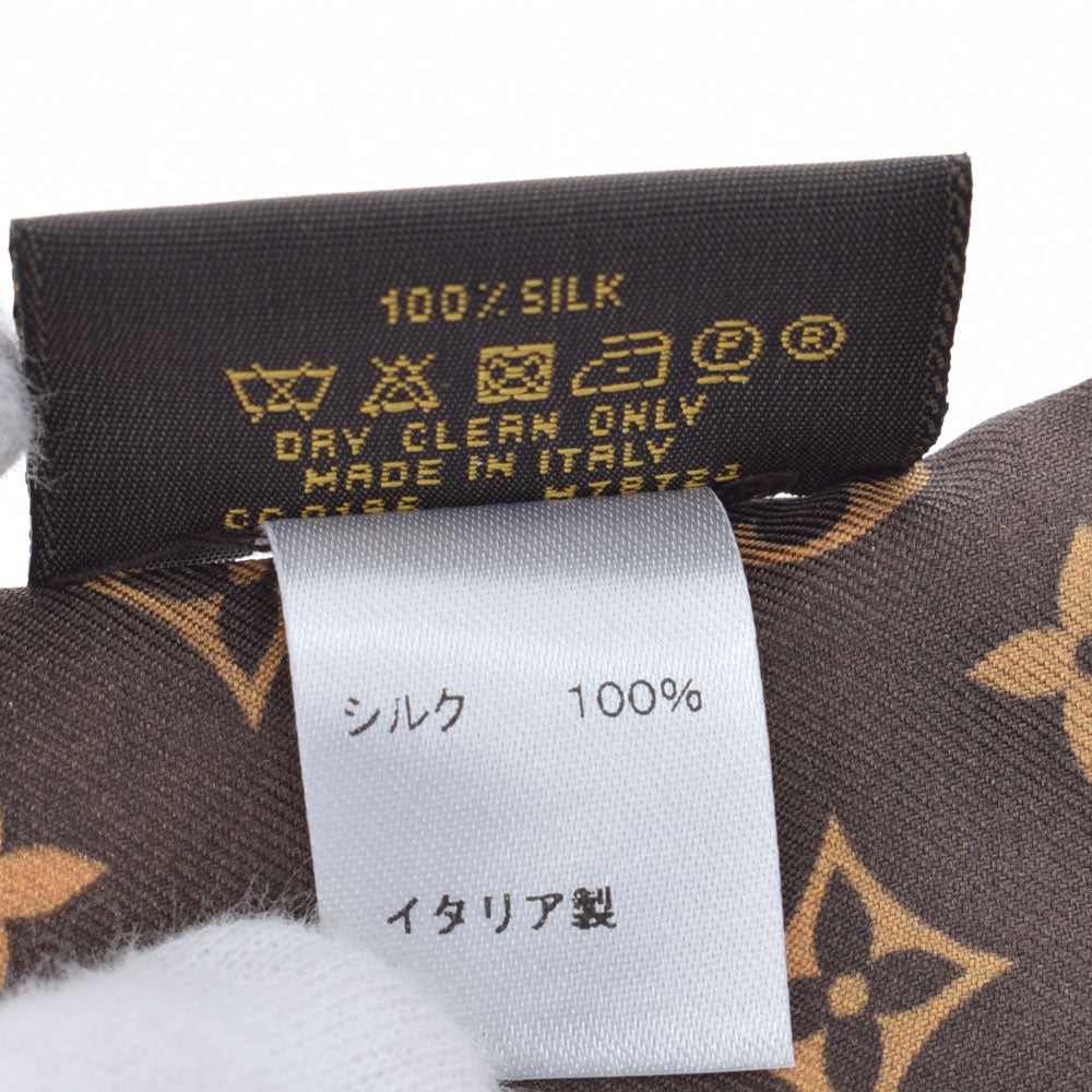 LOUIS VUITTON ルイヴィトン バンドーBB モノグラム バッグ柄 茶系 M78724 レディース シルク100% スカーフ Aランク 中古  銀蔵