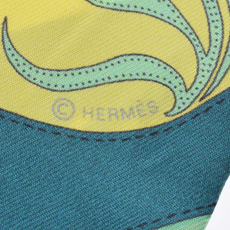 HERMES エルメス ツイリー 旧タグ ベルト 花柄 オレンジ/緑 レディース シルク100％ スカーフ ABランク 中古 銀蔵