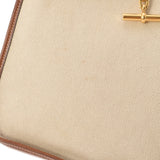 HERMES エルメス ヴェスパPM アイボリー系/茶  ゴールド金具 □A刻印(1997年頃) ユニセックス トワルアッシュ ショルダーバッグ Bランク 中古 銀蔵