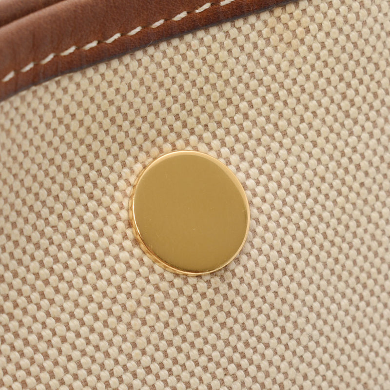 HERMES エルメス ヴェスパPM アイボリー系/茶  ゴールド金具 □A刻印(1997年頃) ユニセックス トワルアッシュ ショルダーバッグ Bランク 中古 銀蔵