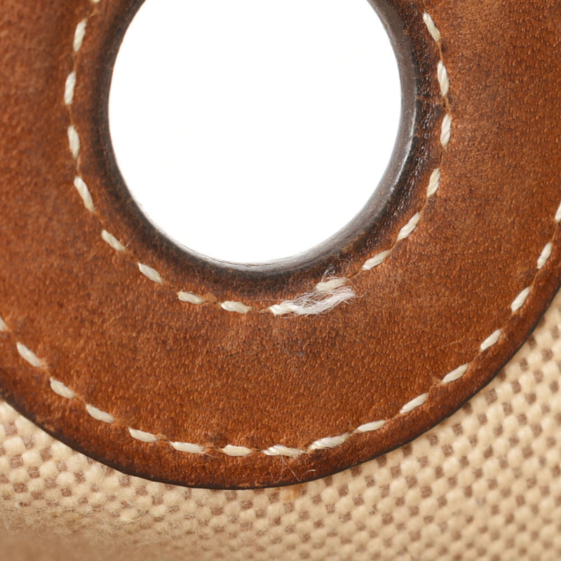 HERMES エルメス ヴェスパPM アイボリー系/茶  ゴールド金具 □A刻印(1997年頃) ユニセックス トワルアッシュ ショルダーバッグ Bランク 中古 銀蔵