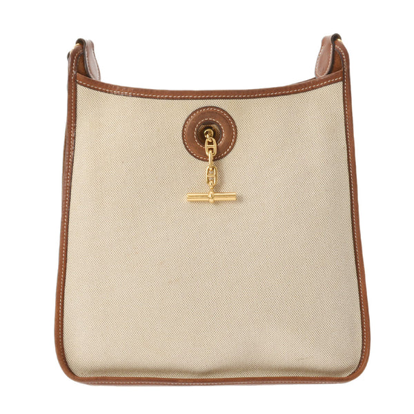 HERMES Hermes Vespa PM Ivory/Tea Gold Bracket □ A engraved (around 1997) Unisex Toalh Shoulder Bag B Rank Used Ginzo