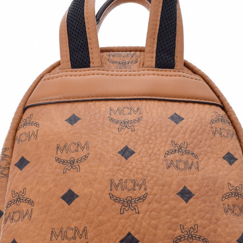 MCM MCM Backpack Mini Studs Camel Ladies Leather Backpack Daypack AB Rank used Ginzo