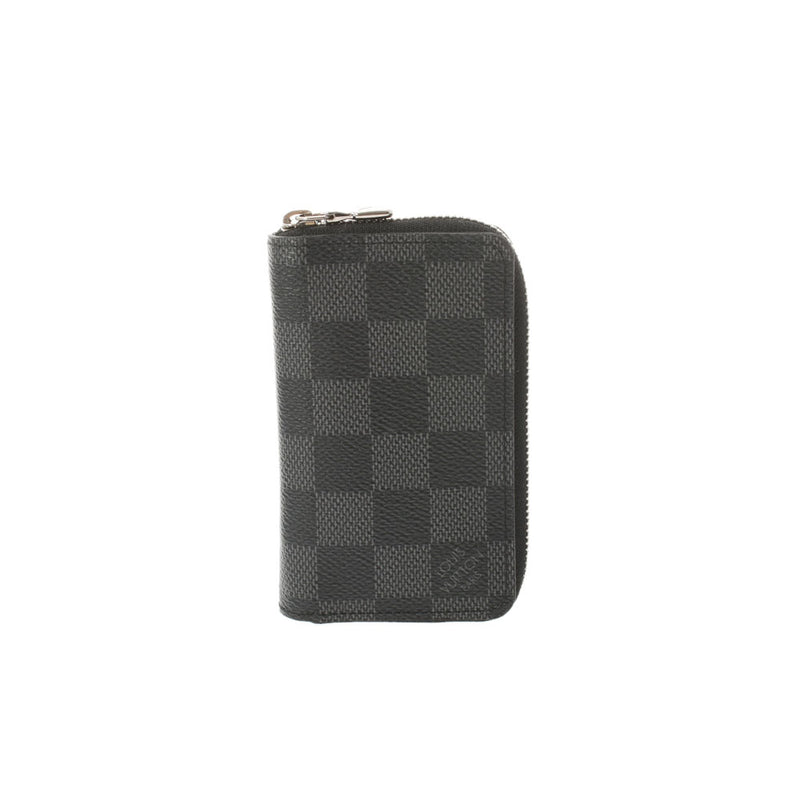 LOUIS VUITTON Louis Vuitton Damier Graphit Zippy Coin Parse Black N63076 Men's Damier Graphit Canvas Coin Case A Rank used Ginzo