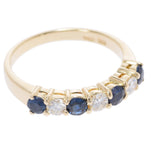 Other LARRY Gold/Clear/Blue 12.5 Ladies K18YG/Sapphire Ring/Ring A Rank Used Ginzo