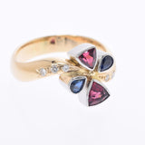 Other Kenji Nisa Tourmaline 0.10ct sapphire 0.41ct Gold/Silver 18.5 Unisex K18YG/PT900 Ring/Ring A Rank used Ginzo