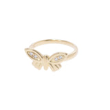 Christian Dior Christian Dior Butterfly Motif Diamond 0.12ct 11 Ladies K18YG Ring / Ring A Rank Used Ginzo