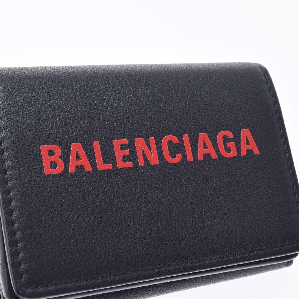 バレンシアガエブリデイ ミニウォレット 黒/赤 レディース カーフ 三つ折り財布 BALENCIAGA 中古 – 銀蔵オンライン