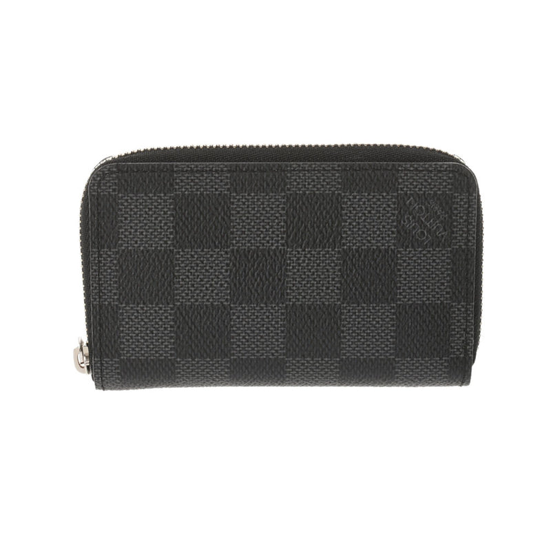 LOUIS VUITTON Louis Vuitton Damier Graphit Zippy Coin Parse Black N63076 Men's Damier Graphit Canvas Coin Case A Rank used Ginzo