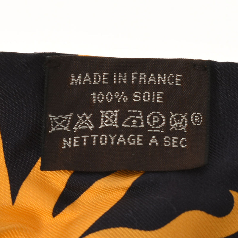 HERMES Hermes Twilly New Tag Astrology Dot/ASTROLOGIE A POIS Yellow/Black/Gray Ladies Silk 100 % Scarf AB Rank used Ginzo