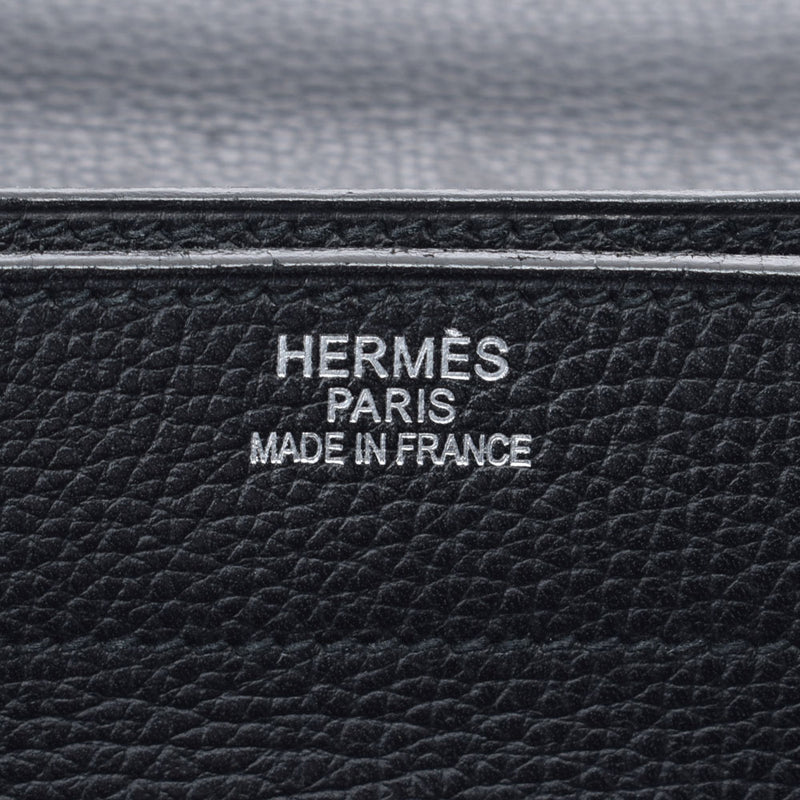 HERMES Hermes Sack Adepesh 38 Brief Case Black Silver Bracket □ J engraved (around 2006) Men's Vash Reege Business Bag B Rank used Ginzo