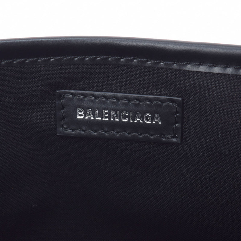 BALENCIAGA バレンシアガ ネイビーカバス XS  白/黒 390346 ユニセックス キャンバス ハンドバッグ 未使用 銀蔵
