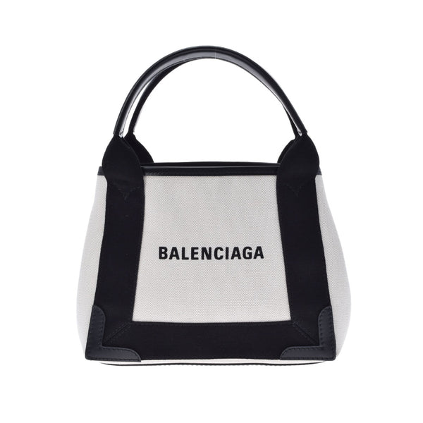Balenciaga Balenciaga海军低音XS白色/黑色390346 Munisex Canvas手提包未使用的Ginzo