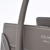 CELINE セリーヌ ラゲージ マイクロショッパー  グレー レディース カーフ ハンドバッグ ABランク 中古 銀蔵