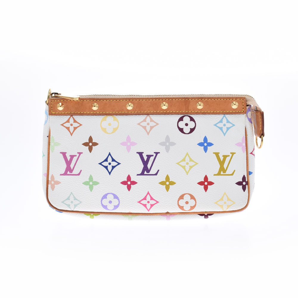 値下げ【美品】LOUIS VUITTON ルイヴィトン　マルチカラー　ポシェット ルイヴィトンポシェット アクセソワール 14144 ブロン(白