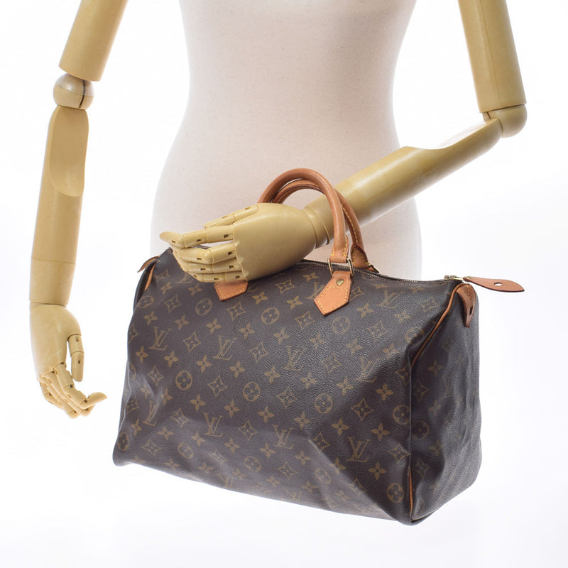 LOUIS VUITTON Louis Vuitton Monogram Speedy 35 Brown M41524 Unisex Monogram Canvas Handbag B Rank used Ginzo